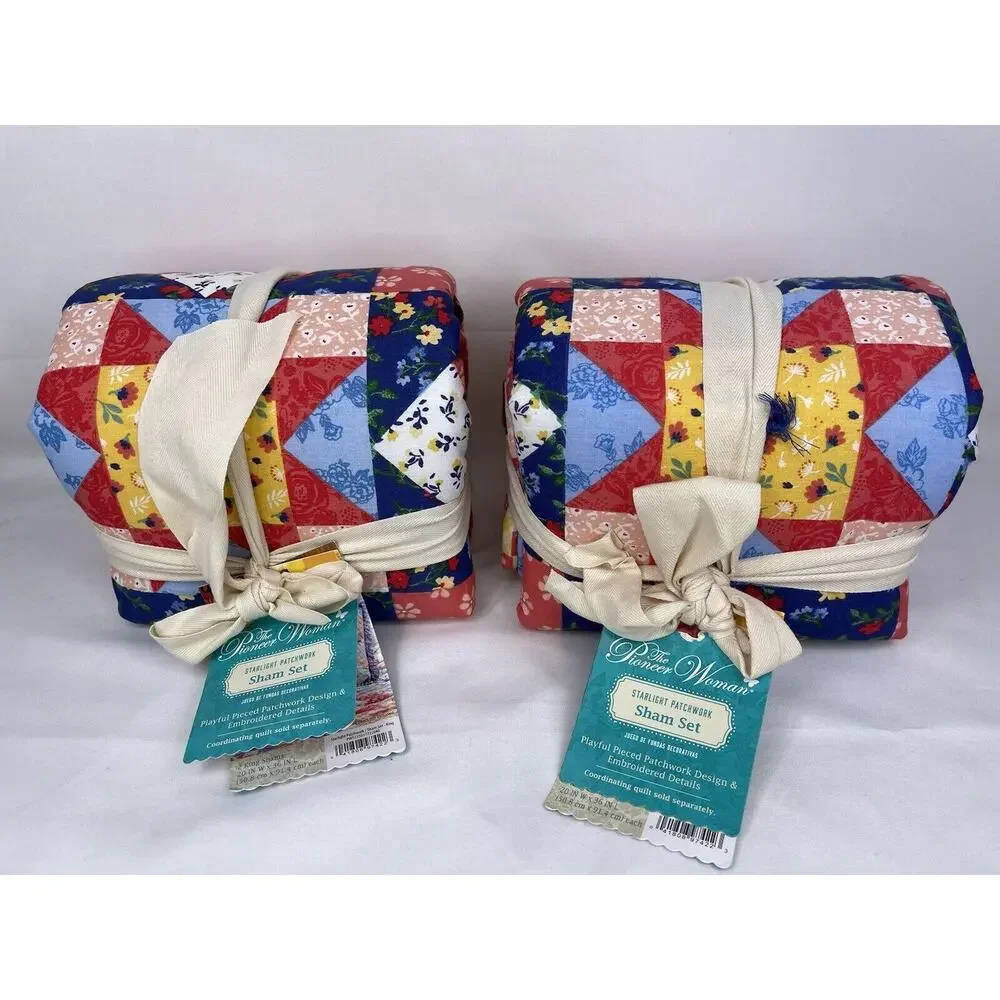 The Pioneer Woman Set Sham Starlight Patch Work 2 Pack Bundle Set New